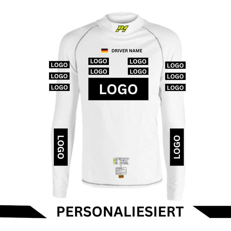 P1 FIA Elite Comfort Fit inkl. Namen und Logos beidseitig bedruckt