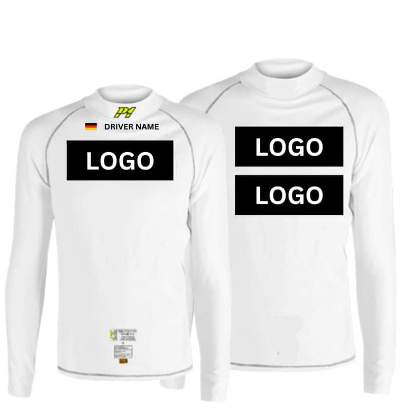 P1 FIA Elite Comfort Fit inkl. Namen und Logos beidseitig bedruckt