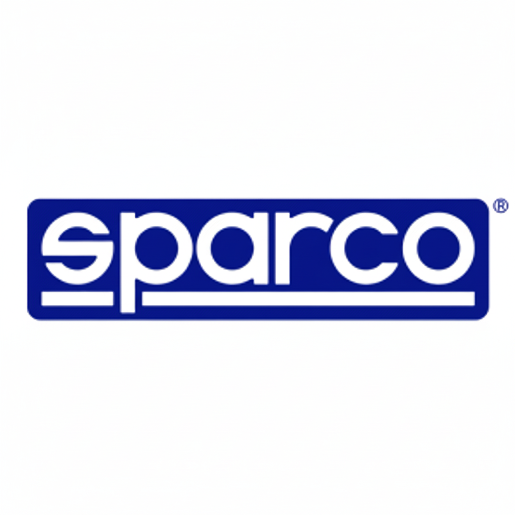 blaues Sparco Logo auf weißem Hintergrund