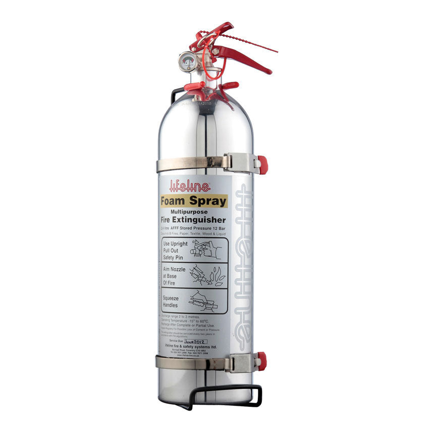 Lifeline 2,4-l-AFFF-Handfeuerlöscher mit polierter Oberfläche und Montagehalterung