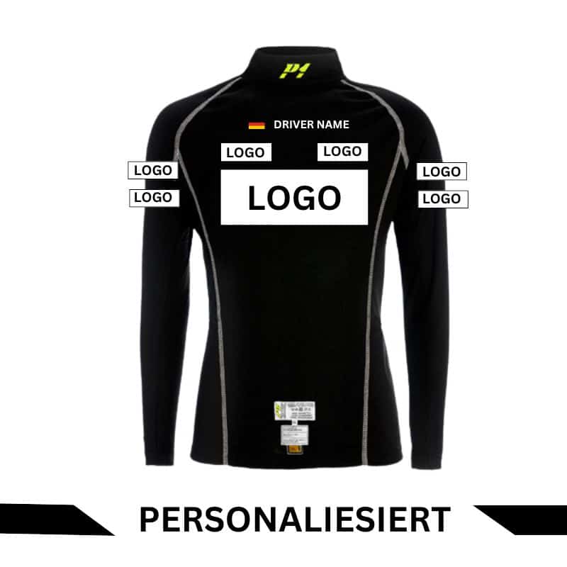 P1 FIA Elite Comfort Fit inkl. Namen und Logos beidseitig bedruckt