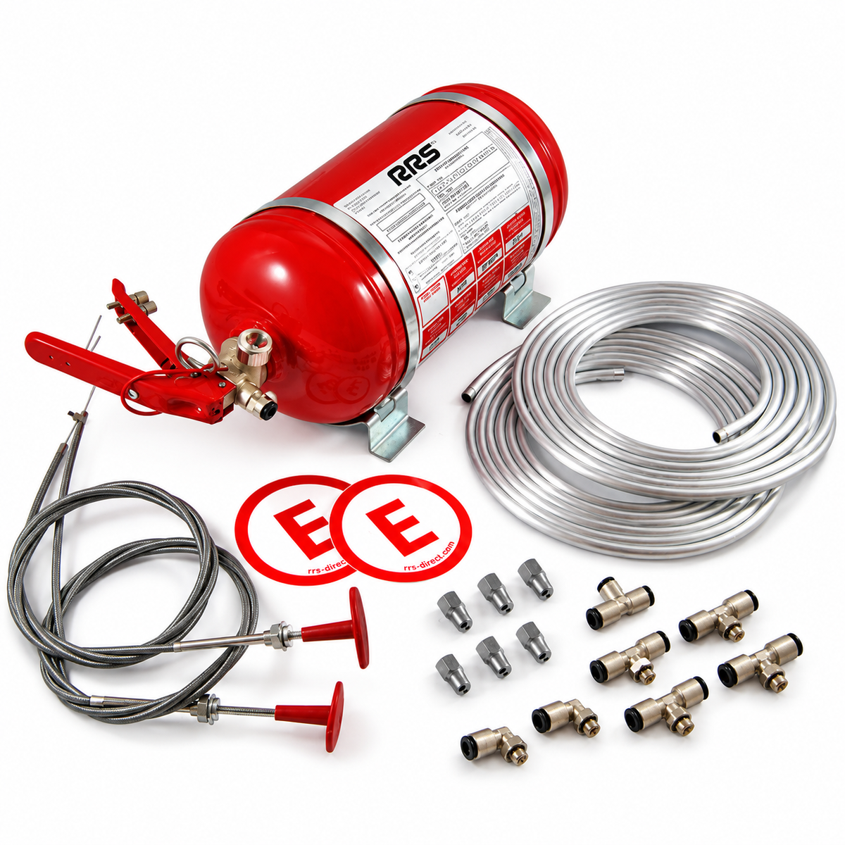 RRS ECOFIREX FIA-Feuerlöscher mit Behälter und Zubehör im Komplettset