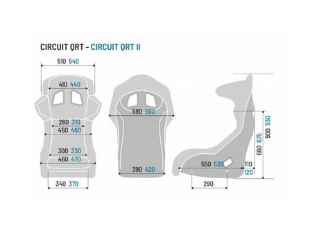 Sparco Circuit QRT – FIA 8855-1999 Größsenübersicht
